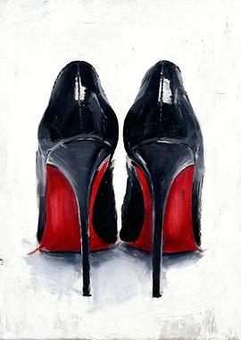Black Heels with Red Soles Painting