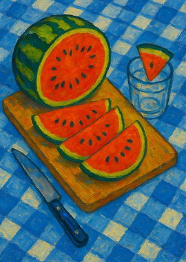 Watermelon Still Life Painting