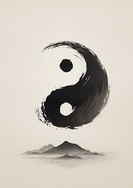 Yin Yang Mountain Landscape