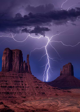 Monument Valley Lightning Storm