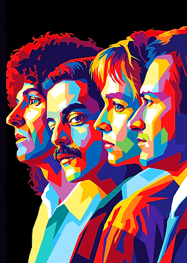 Queen Band Colorful Portrait