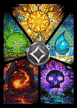 Elemental Stained Glass Composition