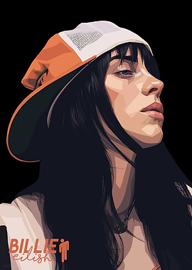 Billie eilish potrait Vector