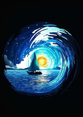 Sailboat in a Wave Circle