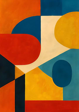 Abstract Geometric Shapes Painting