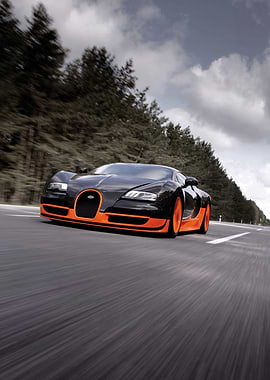 Bugatti Veyron on the Road
