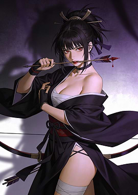 Female Archer with Bloody Arrow