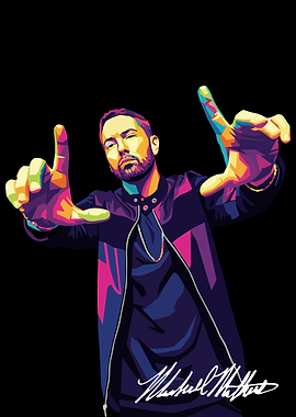 Eminem Colorful Pop Art Portrait