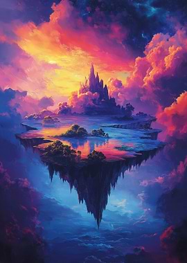 Floating Island Castle in the Sky