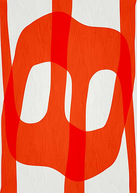 Abstract Orange Shapes on White