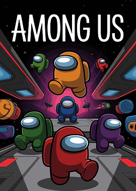 Among Us Crewmates in Space Station