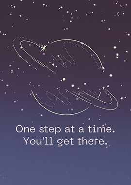 One Step at a Time Inspirational Art Poster