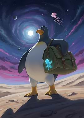Cosmic Penguin Traveler
