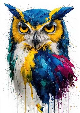 Colorful Owl Painting