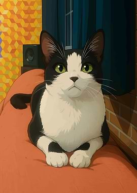 Black and White Cat Portrait