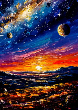 Abstract Space Landscape Painting