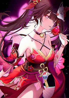 Anime Girl with Candy Apple