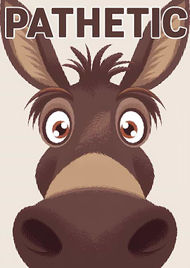 Pathetic Donkey Cartoon Illustration