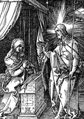 Christ Appearing to his Mother Albrecht Durer Engraving