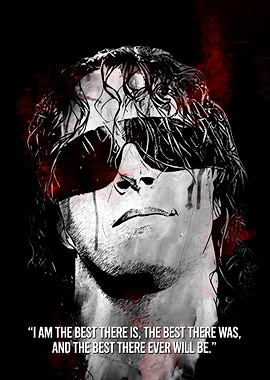 Bret Hart Portrait with Quote