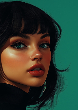 Portrait of a Woman with Green Eyes