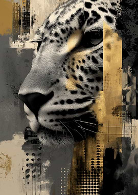Black And Gold Leopard Collage