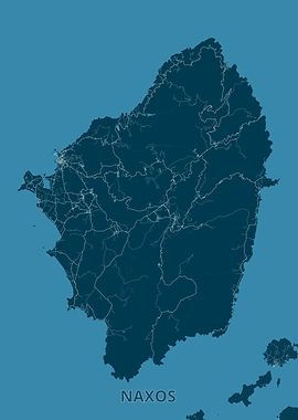 Naxos Island Map - Minimalist Design