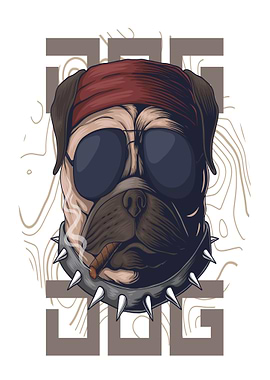 Cool Dog with Cigar Illustration