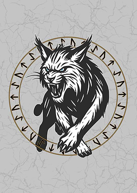 Angry Lynx with Runes