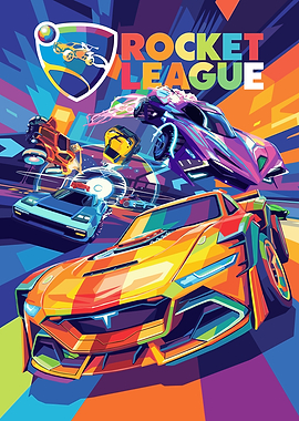 Rocket League Cars Colorful Digital Art