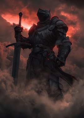 Dark Knight in Red Sky