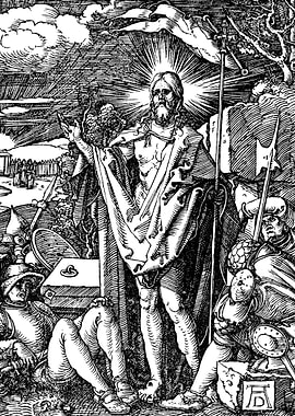 Resurrection of Christ Woodcut Albrecht Dürer Engraving