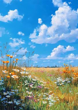 Summer Meadow Painting