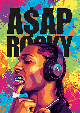 A$AP Rocky Colorful Portrait