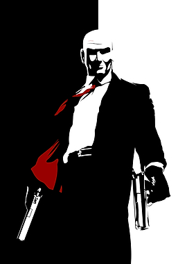 Agent 47: Black and White Portrait