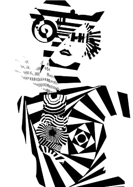 Abstract Woman in Black and White