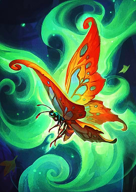 Radiant Butterfly Green Aura
