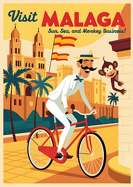Visit Malaga Travel Poster