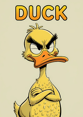 Angry Cartoon Duck Illustration