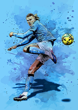 Kicking Soccer Ball Watercolor Art