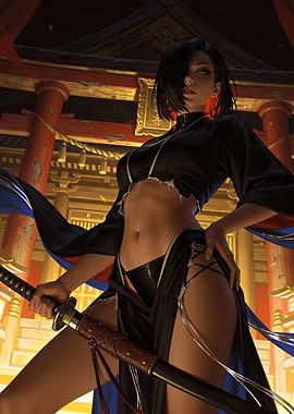 Female Warrior with Katana