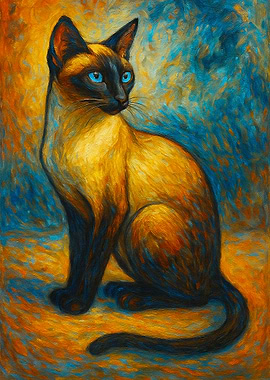 Siamese Cat Painting