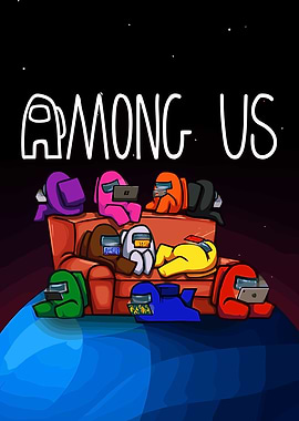 Among Us Crewmates Relaxing on Couch