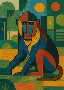 Abstract Monkey Art