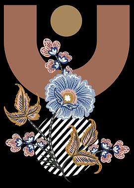 Floral Design with Geometric Elements