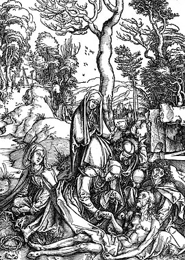 Lamentation of Christ Albrecht Durer Engraving