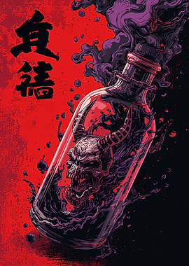 Demon Skull Bottle Fantasy