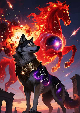 Celestial Wolf and Fiery Horse