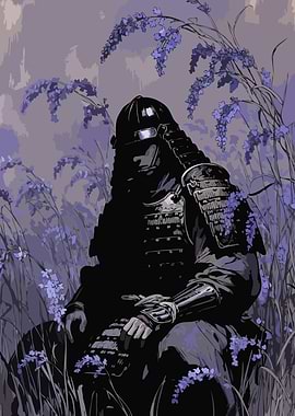 Samurai in Lavender Field v2