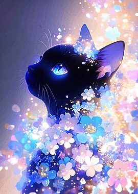 Floral Cat Portrait